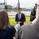Rishi Sunak, seen visiting the Shell St Fergus gas plant in Peterhead in July, needs to demonstrate that his new pathway to net-zero emissions is credible (Picture: Euan Duff/WPA pool/Getty Images)