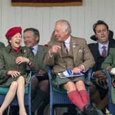 The Princess Royal (left) with the Prince of Wales and the Duchess of Cornwall, known as the Duke and Duchess of Rothesay while in Scotland, during the Braemar Royal Highland Gathering