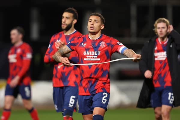 Rangers captain James Tavernier at full-time after the goalless draw in Dundee. (Photo by Ross MacDonald / SNS Group)