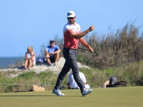 Corey Conners reacts during the first round of the 2021 PGA Championship at Kiawah Island Resort's Ocean Course in Kiawah Island, South Carolina. Picture: Sam Greenwood/Getty Images.