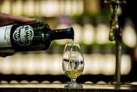 A glass of whisky being poured at the Scotch Malt Whisky Society, Bath Street, Glasgow. Picture: Peter Sandground