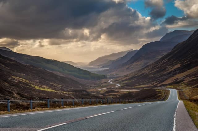 Descending Glen Docherty in the north west Highlands towards Kinlochewe, which has provisionally set the UK record for temperature in January