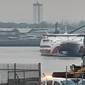 Pentalina is undergoing survey work at King George V Dock in Glasgow ahead of sea trials. Picture: The Scotsman