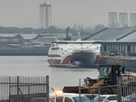 Pentalina is undergoing survey work at King George V Dock in Glasgow ahead of sea trials. Picture: The Scotsman