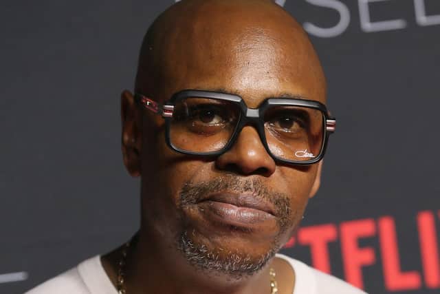 An attacker “lunged” at the comedian as he closed the evening, sending Dave Chappelle “flying in the air”.  (Photo by David Livingston/Getty Images)
