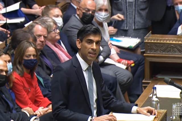 Chancellor of the Exchequer Rishi Sunak delivering his Budget to the House of Commons.