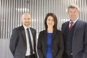 The Law Practice owner Lesley McKnight (centre) with Calum Crighton (left) and Richard Shepherd, who are Gilson Gray partners in the Aberdeen office. Picture: contributed.