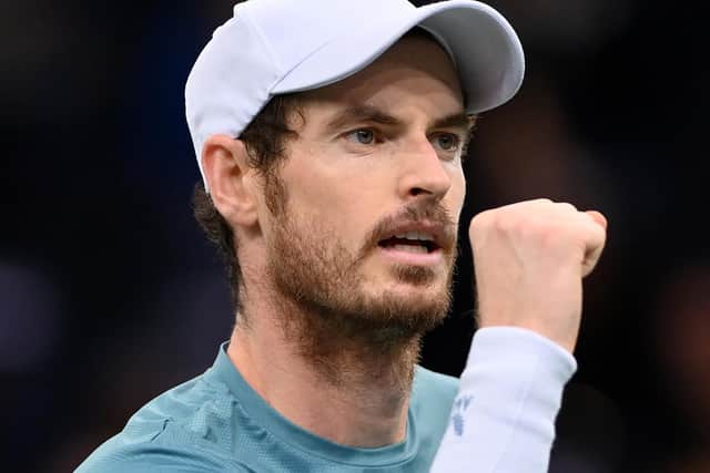 Andy Murray defeated top seed Jannik Sinner at the Stockholm Open. (Photo by Justin Setterfield/Getty Images)