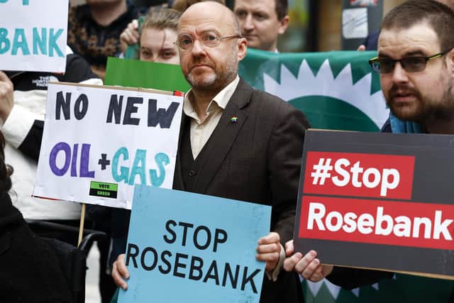 Scottish Green co-leader Patrick Harvie joins protesters demonstrating against the UK Government decision to grant consent for the controversial Rosebank offshore development off Shetland (Picture: Jeff J Mitchell/Getty Images)