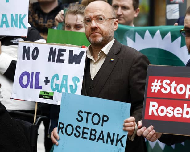 Scottish Green co-leader Patrick Harvie joins protesters demonstrating against the UK Government decision to grant consent for the controversial Rosebank offshore development off Shetland (Picture: Jeff J Mitchell/Getty Images)