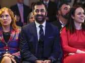 Humza Yousaf reacts as the SNP vote for their new party leader