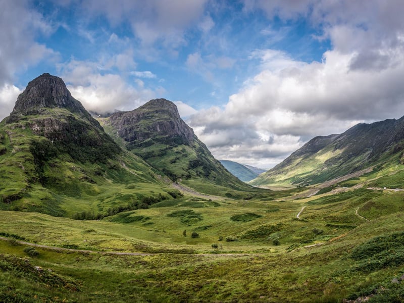 Also used in Skyfall, and located right next to Glen Etive, was the iconic Glen Coe. The Highland scenery is seen dwarfing Bond's vintage Aston Martin as he returns home.