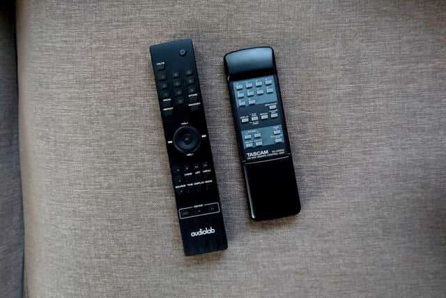 A comparison of the Audiolab 9000CDT remote control, left, and the Tascam CD-200 unit, right. Picture by Scott Reid