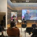 Patrick Harvie speaking at a COP26 event in Glasgow.
