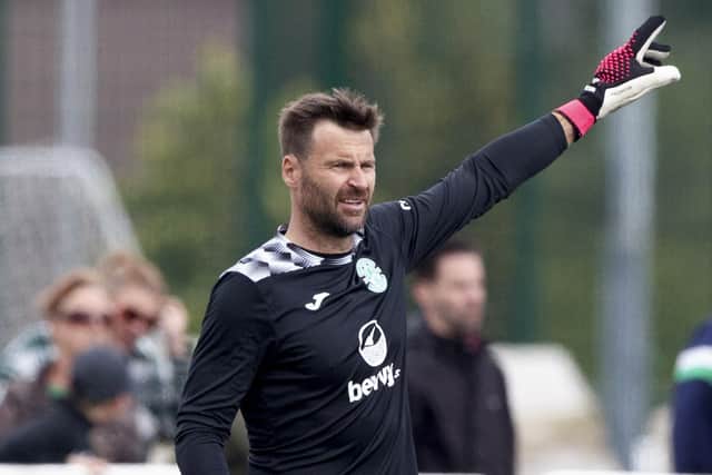 David Marshall gives directions during Hibs' pre-season win over Edinburgh City.