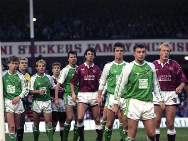 Hearts v Hibs at Tynecastle in November 1990. Final score 1-1 draw.