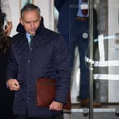 Sir Mark Sedwill departs from Dorland House after appearing at the Covid Inquiry public hearing. Picture: Leon Neal/Getty Images
