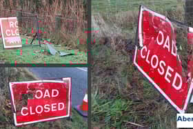 Vandals have caused around £5,500 worth of damage at the site of the roadworks.