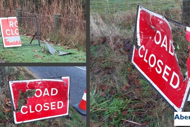 Vandals have caused around £5,500 worth of damage at the site of the roadworks.