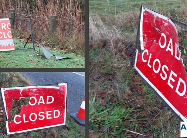 Vandals have caused around £5,500 worth of damage at the site of the roadworks.