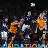 Scotland's Lyndon Dykes heads at goal during a Uefa Nations League match against the Republic of Ireland (Picture: Ian MacNicol/Getty Images)