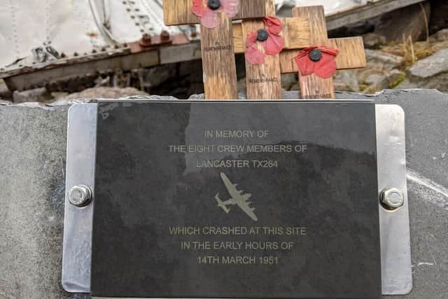 A plaque commemorating those who lost their lives was erected near the crash site.