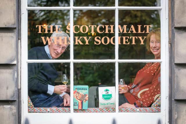SMWS: Pip Hills, founder SMWS and Jenny Brown, founder Edinburgh Book Festival.
Photograph: Mike Wilkinson