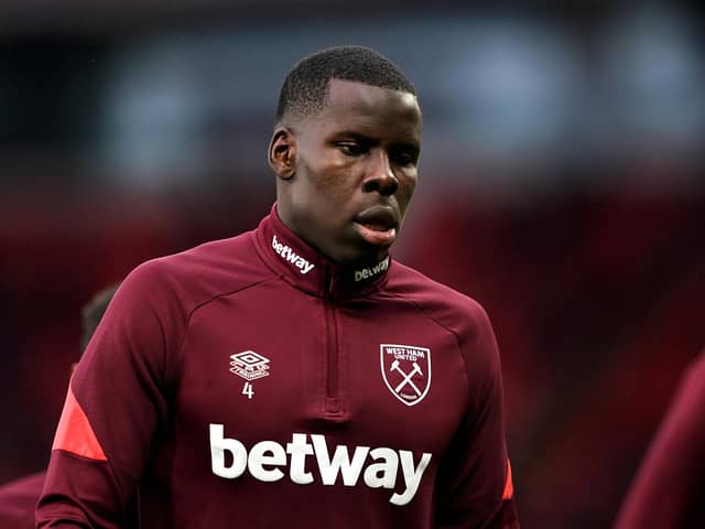 File photo dated 22-01-2022 of West Ham United's Kurt Zouma who remains available for selection for West Ham’s Premier League trip to Leicester on Sunday, manager David Moyes has said. Issue date: Friday February 11, 2022.