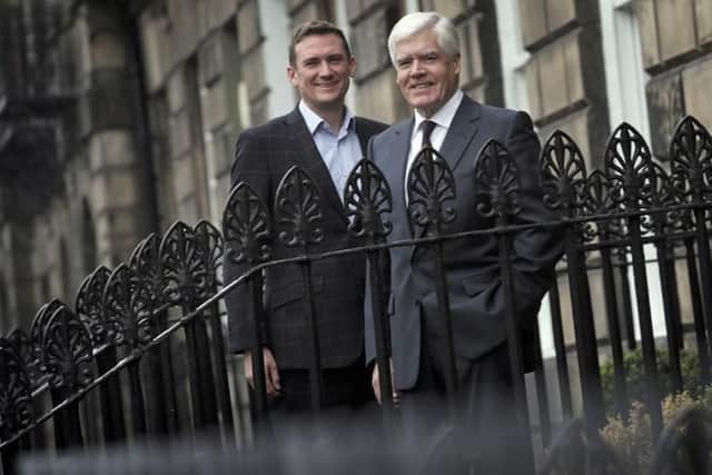 LendingCrowd CEO Stuart Lunn, left, with chairman Sir Sandy Crombie.