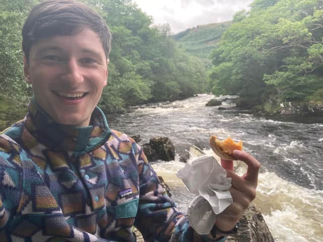 Ramsay stops at the Falls of Leny near Callander as he heads deep into Rob Roy Country. PIC: BBC ALBA.