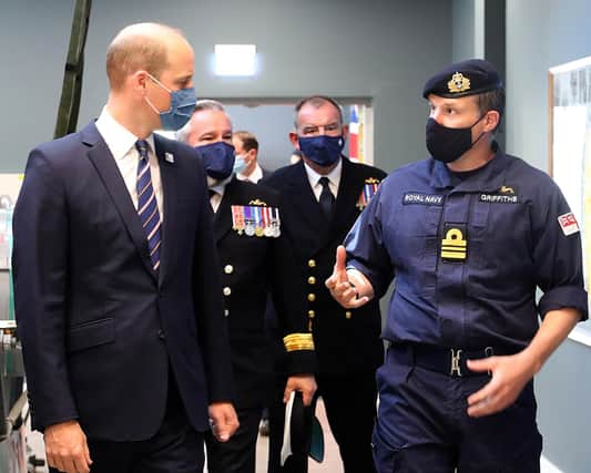 Prince William, who is Commodore-in-Chief Submarines, spent the afternoon at HM Naval Base Clyde, Scotland’s largest military establishment, beginning with an update on operations delivered by members of the Submarine Flotilla (Photo: Pepe Hogan).