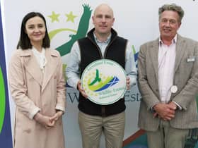 Michael Bennet (centre) Headkeeper of Balmoral Estate with Mairi McAllan MSP and Dee Ward Chair Wildlife Estates Scotland. (Pic: Graeme Hart)
