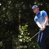 Connor Syme chips on to the 18th green during the first round of the Hero Open at Marriott Forest of Arden. Picture: Ross Kinnaird/Getty Images