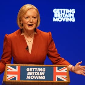 Prime Minister Liz Truss delivers her keynote speech at the Conservative Party annual conference
