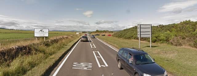 The A96 near to the junction with the B9039 where the incident happened at around 2.45pm on March 31 (Photo: Google Maps).