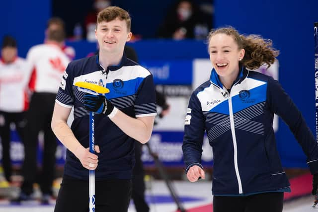 Jen Dodds and Bruce Mouat beat Norway 9-7 in a hard fought final. Picture: Celine Stucki/WCF