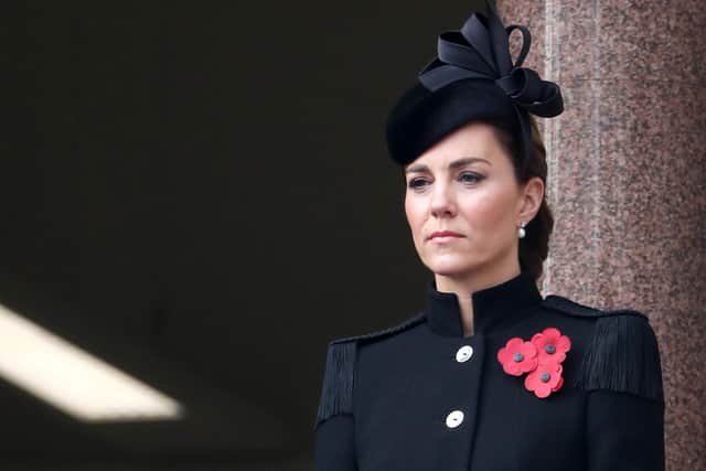 The Duchess of Cambridge during the National Service of Remembrance at The Cenotaph (Photo by Chris Jackson - WPA Pool/Getty Images)