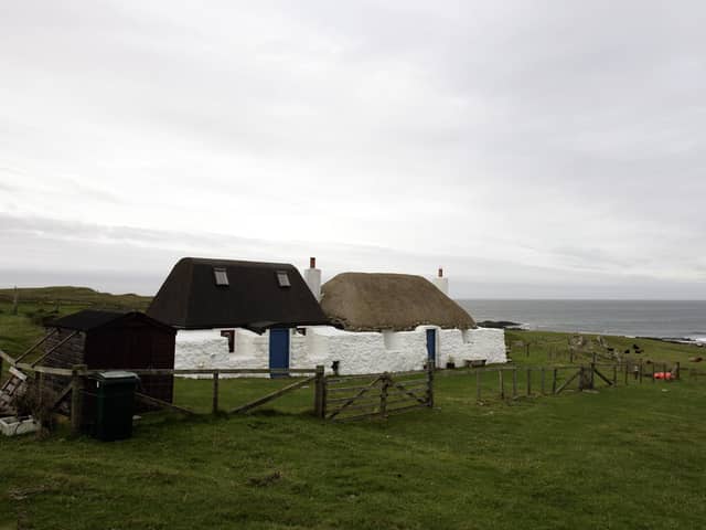 General view of a thatched cottage on the coast on the isle of Tiree off the west coast of Scotland (pic: Andrew Milligan)