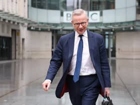 Michael Gove, Secretary of State for Levelling Up, Housing and Communities, leaves BBC Broadcasting House after his appearance on Sunday with Laura Kuenssberg. Picture: Hollie Adams/Getty Images