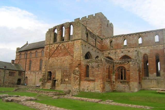Several of the Roman stones at Lanercost Priory carry Latin inscriptions from the time of the Emperor Hadrian.