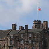 The Union flag flies at half mast over Edinburgh Castle after the announcement of the death of the Duke of Edinburgh.