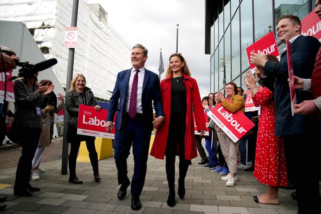 Labour party leader Sir Keir Starmer and his wife Victoria, are greeted by party supporters as they arrive at the Pullman Liverpool, ahead of the start of the Labour Party Conference in Liverpool. Picture date: Saturday September 24, 2022.