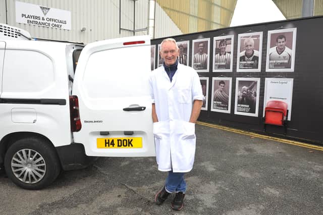 Roy Barry stops his fish van - "H4 - DOK" - outside East End Park to reflect on a football career that encompassed cup glory with Dunfermline and spells at both Hibs and Hearts