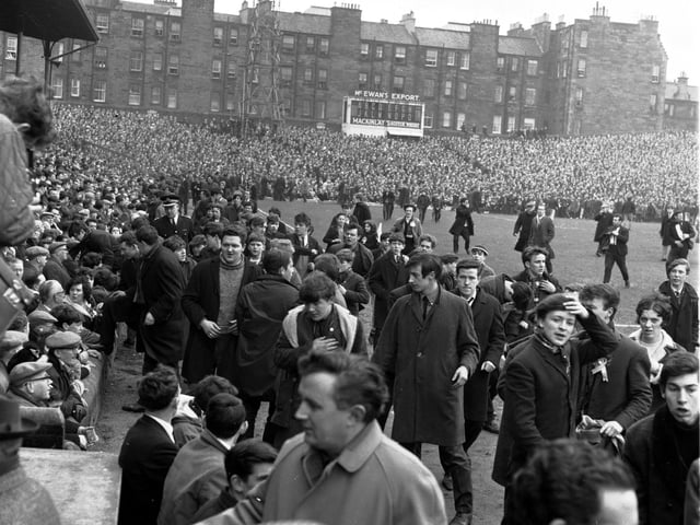Another picture of the 1966 pitch invasion at a Hearts v Celtic match.