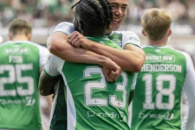 Lewis Miller hopes to turn Edinburgh green with a win over Hearts in the derby on Saturday.  (Photo by Paul Devlin / SNS Group)