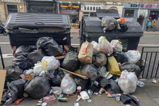 Overflowing bins were a common sight during previous strike action in Edinburgh in 2022