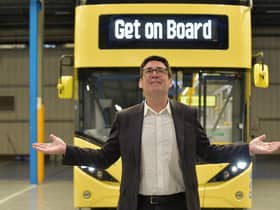 Greater Manchester mayor Andy Burnham visits Alexander Dennis. Picture: Michael Gillen