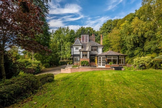 Exterior: The villa is surrounded by mature trees and its secluded grounds include an outdoor seating area and access to the Old Royal Deeside railway route.
Contact: Yvette Helps at Re/Max Coast and Country