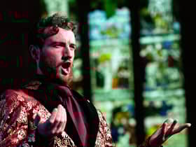 Michael Mofidian  as a puckish Don Alfonso in Scottish Opera's Cosi fan tutte PIC: Sally Jubb Photography