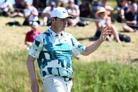 Bob MacIntyre acknowledges the crowd after holing a putt during the third round of the Made in HimmerLand at Himmerland Golf & Spa Resort in Denmark. Picture: Octavio Passos/Getty Images.